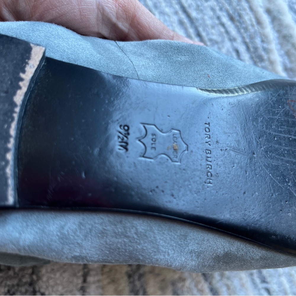 🩰 Tory Burch Minnie Travel Ballet Flats Light Grey Rocky Pebble | Size 9.5 - Picture 7 of 15